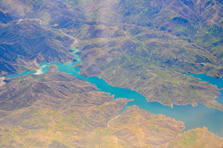 view of the earth from height of bird's flightの写真素材