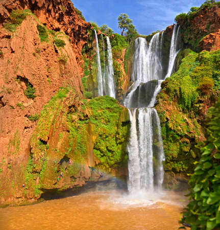 Ouzoud falls in Morocco, falls are located the cascade, sotoit from several partsの写真素材