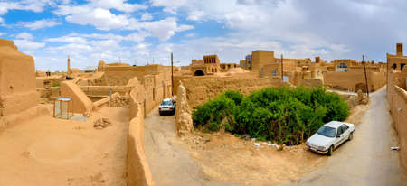 View from a roof on a historical part of the city of Meybod, stry pise-walled constructionsのeditorial素材