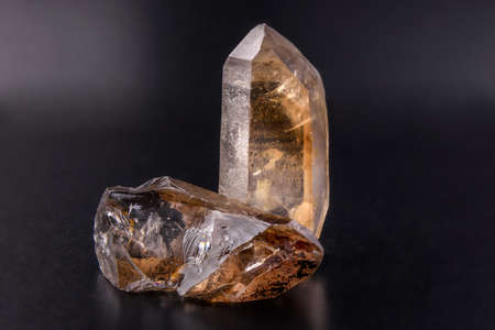 Mineral rock crystal, kind of colourless quartzの写真素材