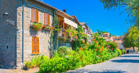 Old street in the historic part of the Italian city, Lazio. Italyの写真素材
