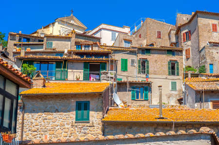 historical quarters of the old Italian city, Lazio. Italyの写真素材