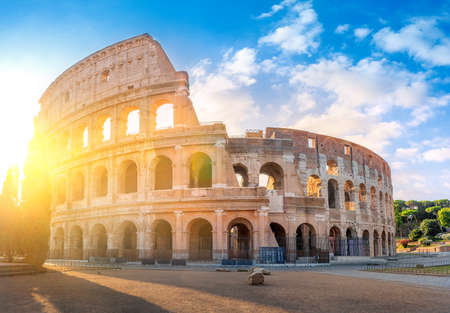 Roman coliseum in the morning sun. Italy. Europe