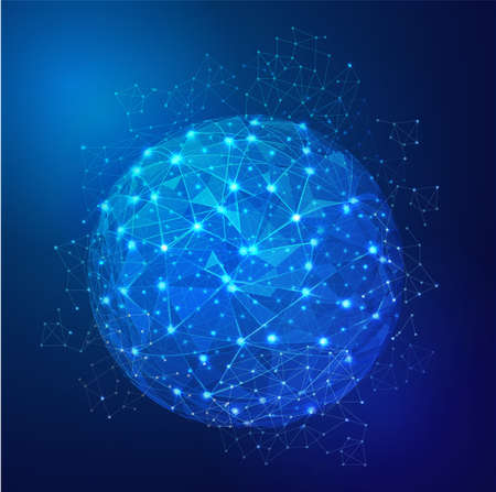 Global Digital mesh network, vector   illustrationのイラスト素材