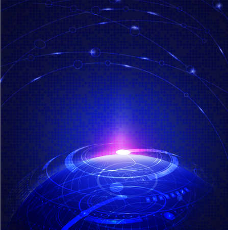 Abstract global technology digital background, Vector  illustrationのイラスト素材