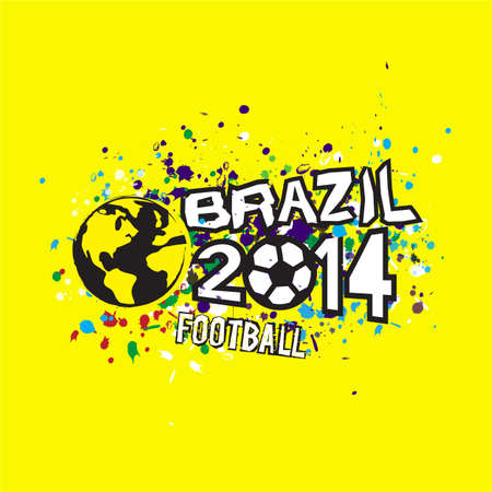 brazil 2014 header design on grunge texture background, vector illustrationのイラスト素材