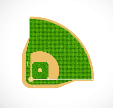 Baseball field with real grass textured, Vector illustrationのイラスト素材