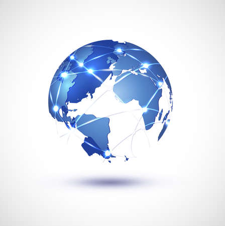 World network communication and technology concept, vector illustrationのイラスト素材