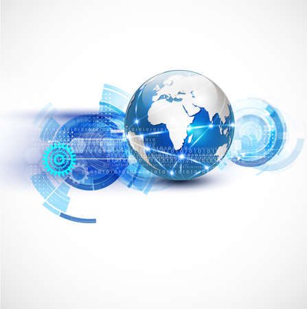World network communication and technology concept, vector illustrationのイラスト素材