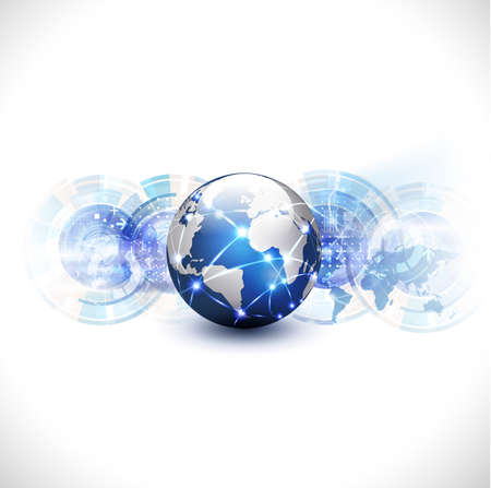World network communication and technology concept motion flow background, vector illustrationのイラスト素材
