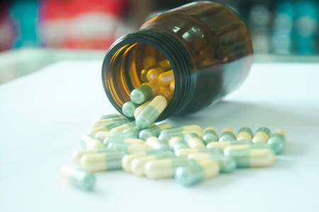medicine and bottle with background