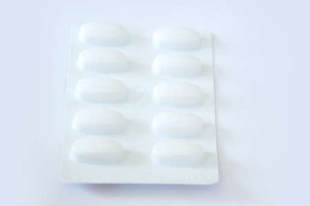 medicine  blister pack on white background