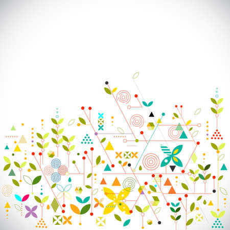 Abstract geometric template go green concept for corporate business, flyer, bochure, baner, cover. vector illustrationのイラスト素材