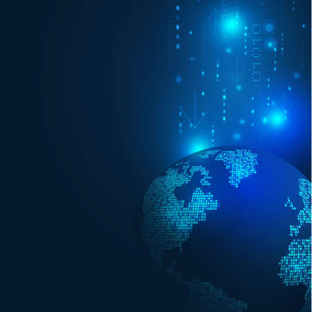World futuristic communication and technology concept background, vector illustratorのイラスト素材