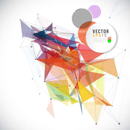 Abstract mesh tech background lines and shapes, futuristic design, vector illustration