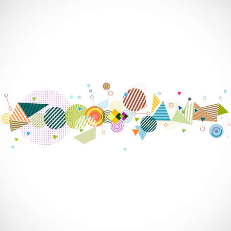 abstract colorful geometrical strip with creative line and triangle graphic concept and decoration, Vector illustrationのイラスト素材
