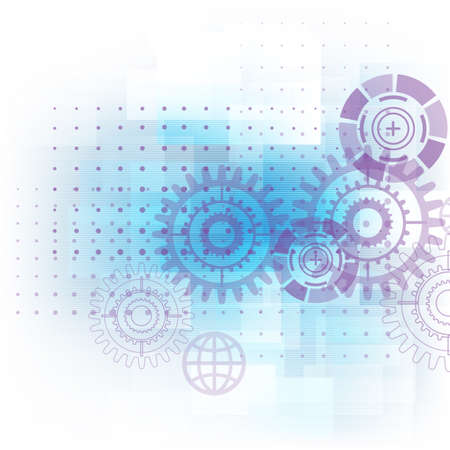 Technology futuristic digital and gear background, vector illustrationのイラスト素材