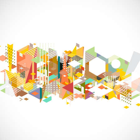 Abstract futuristic and creative mix geometric background, vector illustrationのイラスト素材