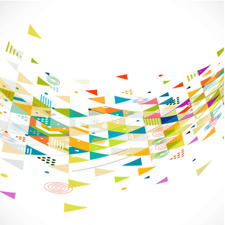 abstract creative mix geometrical with flow shape, vector illustrationのイラスト素材