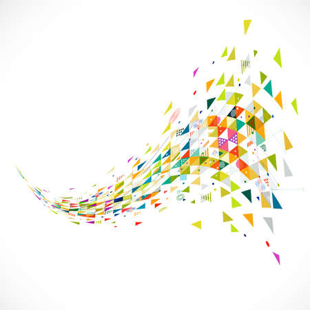 abstract creative mix geometrical with flow shape, vectorのイラスト素材