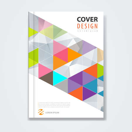Cover template, brochure template, book cover, annual report, magazine or booklet for corporate business concept in A4 with abstract geometric design, vector illustrationのイラスト素材