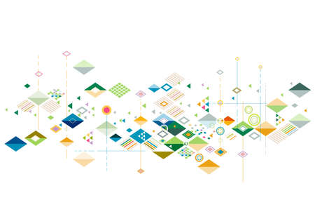 Abstract colorful and creative geometric with a variety of graphic and pattern. Corporate business or technology identity design, online presentation website element, vector illustrationのイラスト素材