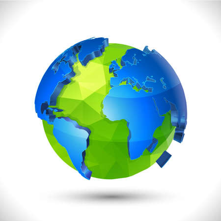 futuristic world 3d with shiny and geometric texture for corporate business or technology identity design, online presentation website element. vector illustrationのイラスト素材