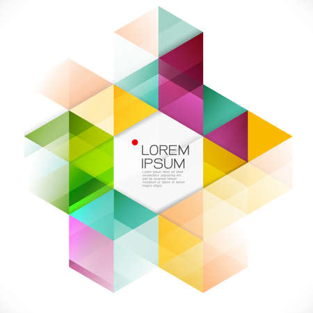 Abstract colorful geometric template isolated on white and modern overlapping with white space for text. Modern background for business or technology presentation. vector illustrationのイラスト素材