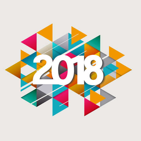 2018 New Year banner with geometric design
