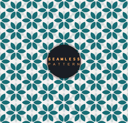 Vector seamless pattern with floral shape and dots stylish texture repeating geometric simple background.のイラスト素材