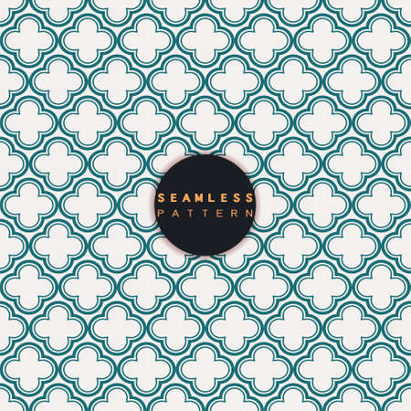Vector seamless pattern. Repeating geometric tiles grid with linear floral shape. Modern stylish texture and trendy graphic design.のイラスト素材