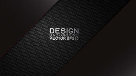 Vector design trendy and technology concept. Frame border dimension by carbon fiber texture and copy space on darkのイラスト素材