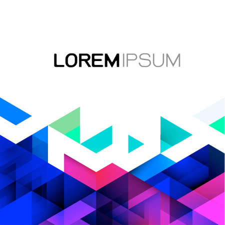 Vector abstract colorful gradient and modern overlapping geometric template on white background and space for text on top position.のイラスト素材