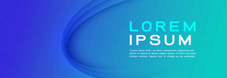 Colorful blue gradient background with dynamic curving shadow line effect. Abstract template and modern stylish texture for wallpaper, banner, card, book , landing page. Vector illuatrationのイラスト素材