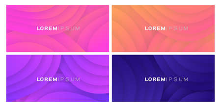 Set of abstract background design with curve colorful gradient and overlapping. Trendy modern geometric style.. vector illustrationのイラスト素材