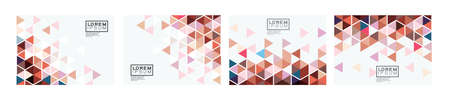 Set of template with trendy triangle pattern on corner position and white space. Modern geometric background for business or corporate presentation. Vector illustrationのイラスト素材