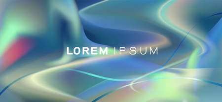 Abstract flowing liquid style curve shapes with metallic texture and color glow effects. vector illustrationのイラスト素材