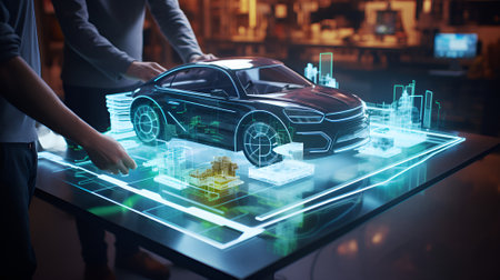 Revolutionary Testing: Engineers Trial AI-Integrated Driverless System in Electric Car with 3D Modeling Technologyの素材