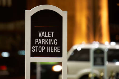 Valet parking - stop here signの写真素材