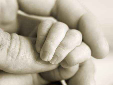 New-born baby fingers (b/w version)