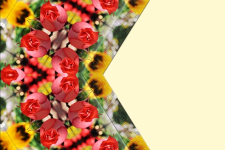 Frame with red rosesの写真素材