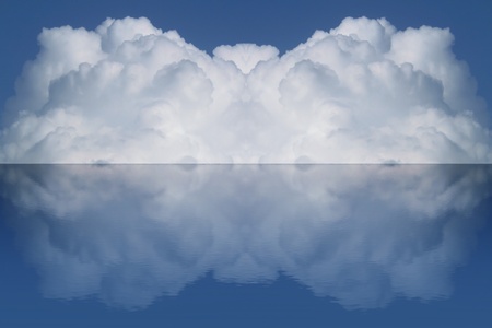 big volume cloud and it reflection on waterの写真素材