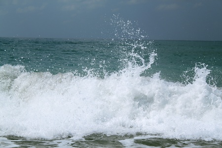 Wave and splashes. Sea landscape. Cyprusの写真素材