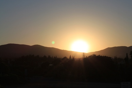 Sunrise. A mountain landscape. Cyprusの写真素材