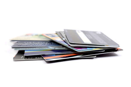 Credit card on a white background, the financial toolの写真素材