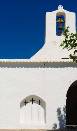 church in the area of Santa Eularia des Riu on the isle Ibiza  Spain の写真素材