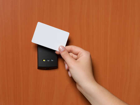 electronic key system to lock and unlock doorsの写真素材