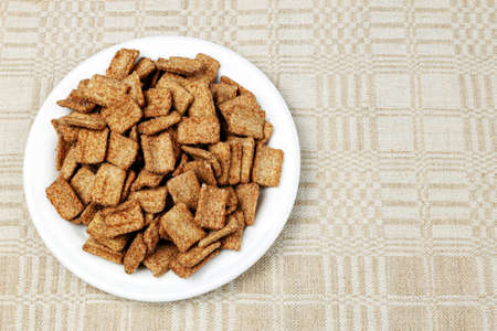 sweet peel with sugar and cinnamon, baked from wheat flour, thin