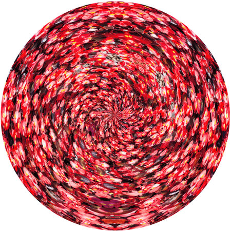 the round twisted background of the pink begonias is isolated from above