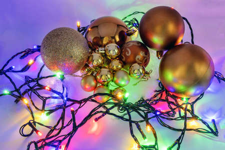 New Year holiday toys with flashing garland